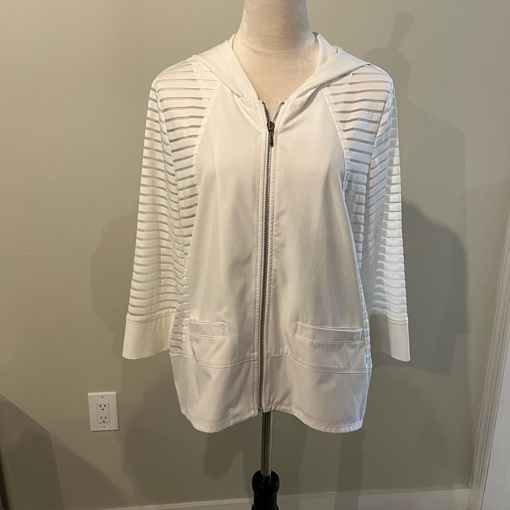 Chico’s Women's White Hooded Jacket Size 2